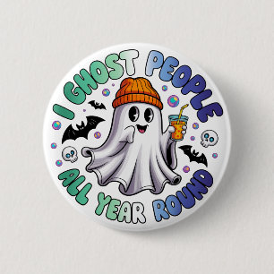 Gay MLM Funny Halloween – I Ghost People 6 Cm Round Badge