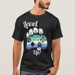 Gay MLM Pride Level Up Tiger Paw Controller Shirt