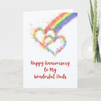 Gay My Dads Parents Anniversary Rainbow Hearts    