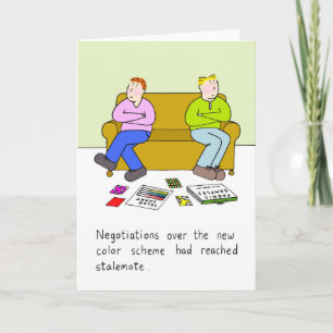 Gay New Home Humor Cartoon Couple Card
