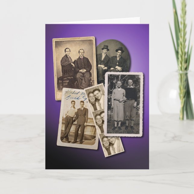 Gay note cards with handsome vintage portraits (Front)