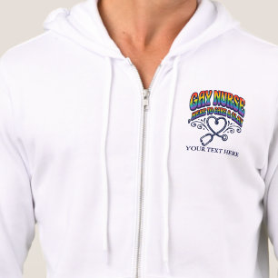 Gay Nurse Rainbow Pride Personalised Gift Hoodie