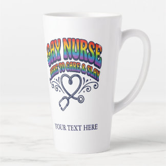Gay Nurse Rainbow Pride Personalised Gift Latte Mug