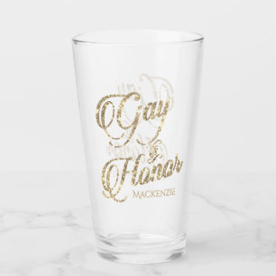 Gay of Honour   Gold Bridal Party Custom Keepsake Glass