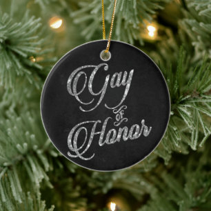 Gay of Honour Silver Bridal Party Custom Keepsak Ceramic Tree Decoration