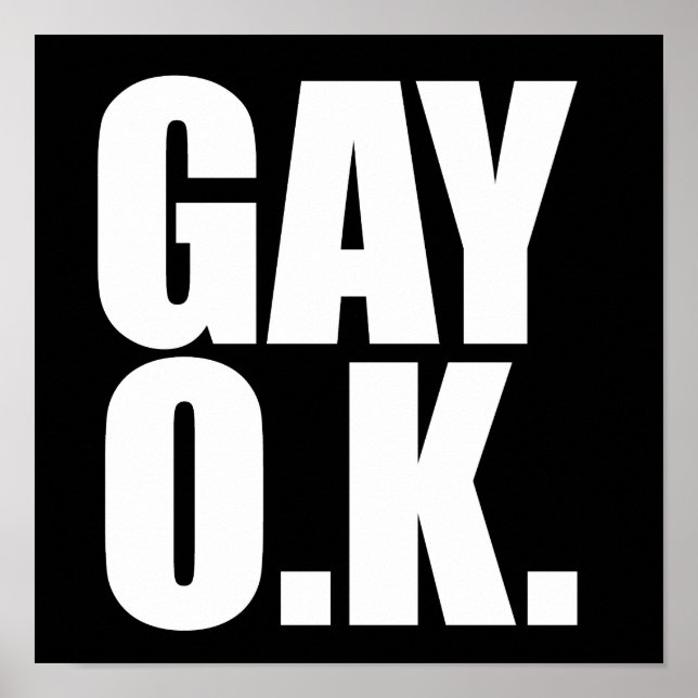 Gay Ok Funny Text Poster (Front)
