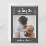 Gay Olde Christmas LGBTQ Chalkboard Christmas Holiday Card<br><div class="desc">Celebrate your love and wish friends and family well with this personalised Christmas card. Add your photo and custom message on back.</div>