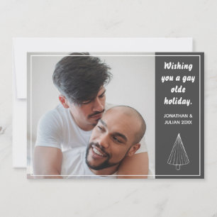 Gay Olde Christmas LGBTQ Chalkboard Holiday Card