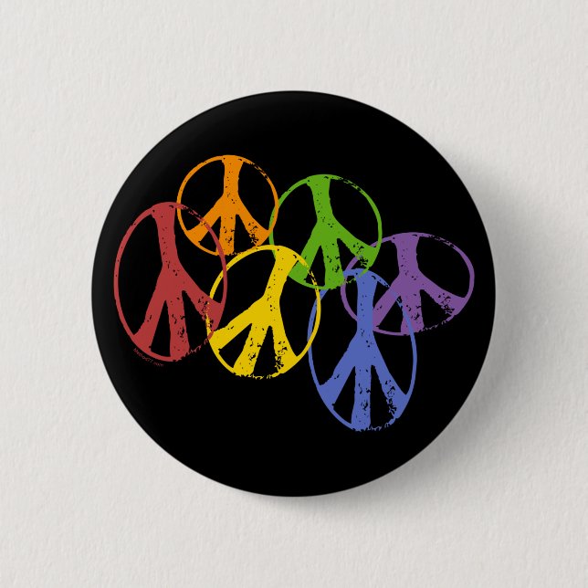 Gay Peace Symbols Button (Front)
