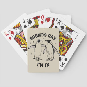 Gay Penguin Sounds Gay I'm In Vintage Queer Lgbtq Playing Cards