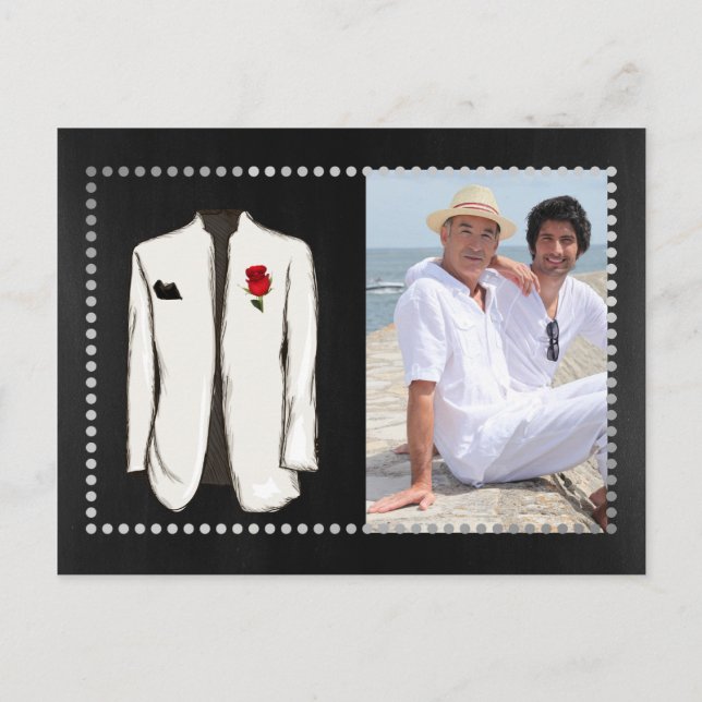 Gay Photo Save the Date Announcement Postcard (Front)
