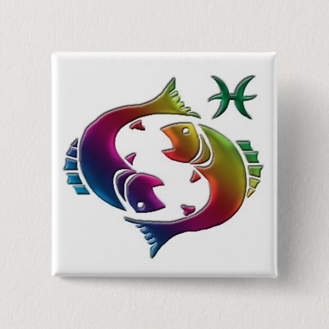 Gay Pisces Button (Front)
