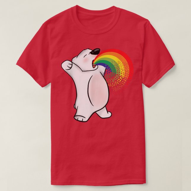 Gay Polar Bear Lover LGBTQ+ Stuff For Teens Rainbo T-Shirt (Design Front)