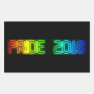 Gay Pride 2018 Rainbow Flag LGBT Typography Rectangular Sticker