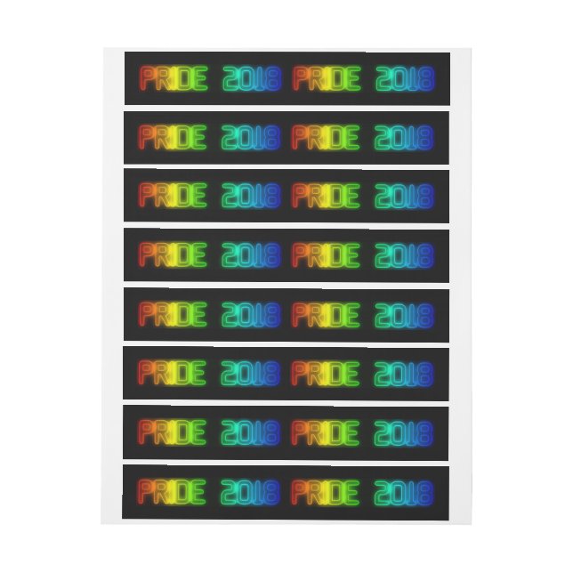 Gay Pride 2018 Rainbow Flag LGBT Typography Wraparound Address Label (Sheet)