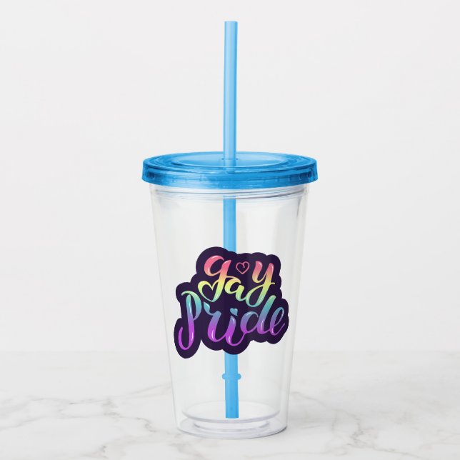 Gay Pride Acrylic Tumbler (Front)