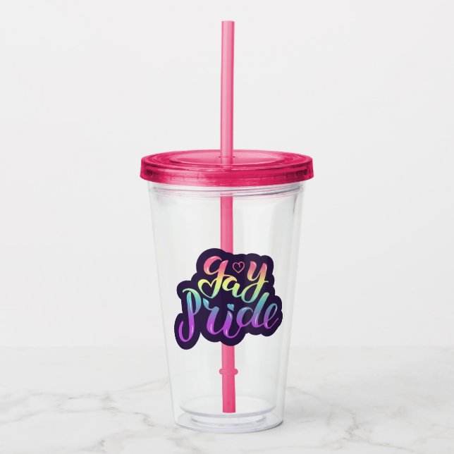Gay Pride Acrylic Tumbler (Front)