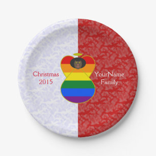Gay Pride African Angel Flag Red White Personalise Paper Plate