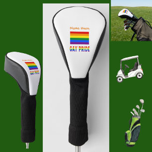 Gay Pride and Rainbow Flag Orange Personalisation Golf Head Cover