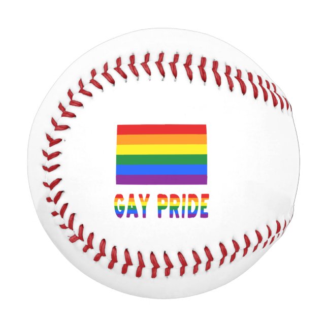 Gay Pride and Rainbow Flag with Your Name Baseball (Front Left)