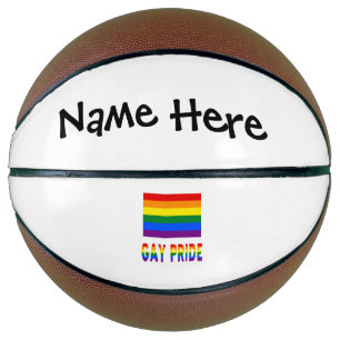 Gay Pride and Rainbow Flag with Your Name Basketball