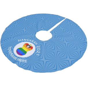 Gay Pride Angel Black Hair Hanukkah Flag Personal Brushed Polyester Tree Skirt