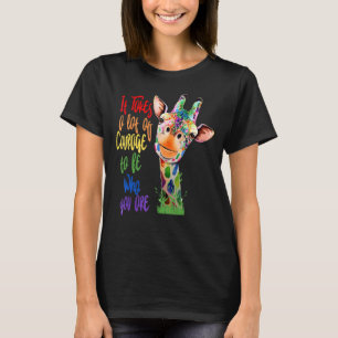Gay Pride Awareness Giraffe LGBT Pride Flag Rainbo T-Shirt