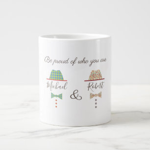 Gay Pride , Be Proud of Who You Are, Monogram Large Coffee Mug