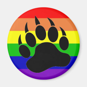 Gay Pride Bear Paw Magnet