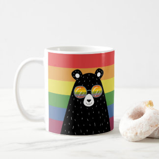 Gay Pride Bear Wearing Rainbow Sunglasses Coffee Mug