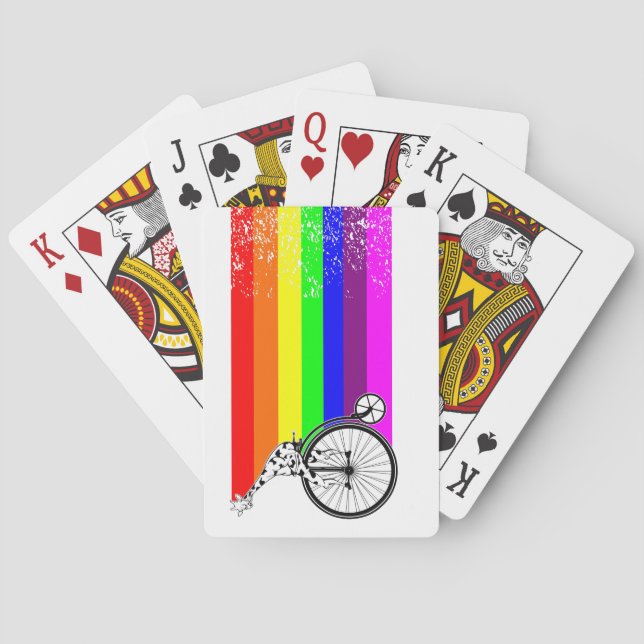 Gay pride bicycle playing cards (Back)