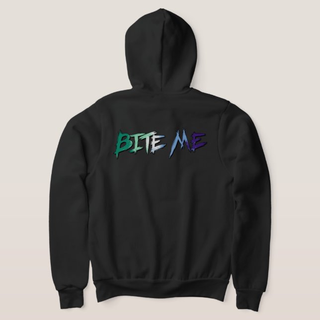 Gay Pride Bite Me Hoodie (Laydown Back)