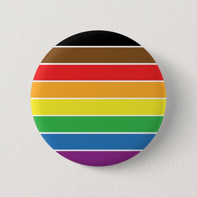 Gay Pride - BLM Gay Pride Flag - Rainbow Stripe 6 Cm Round Badge (Front)