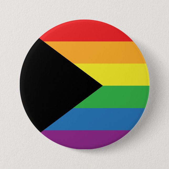 Gay Pride - BLM Gay Pride Flag - Rainbow Stripe 7.5 Cm Round Badge (Front)
