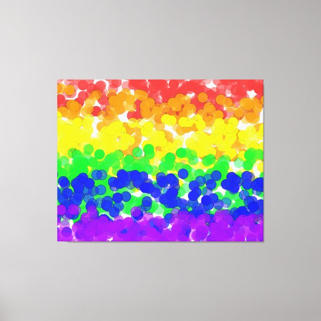 Gay Pride Bokeh Flag Canvas Print (Front)