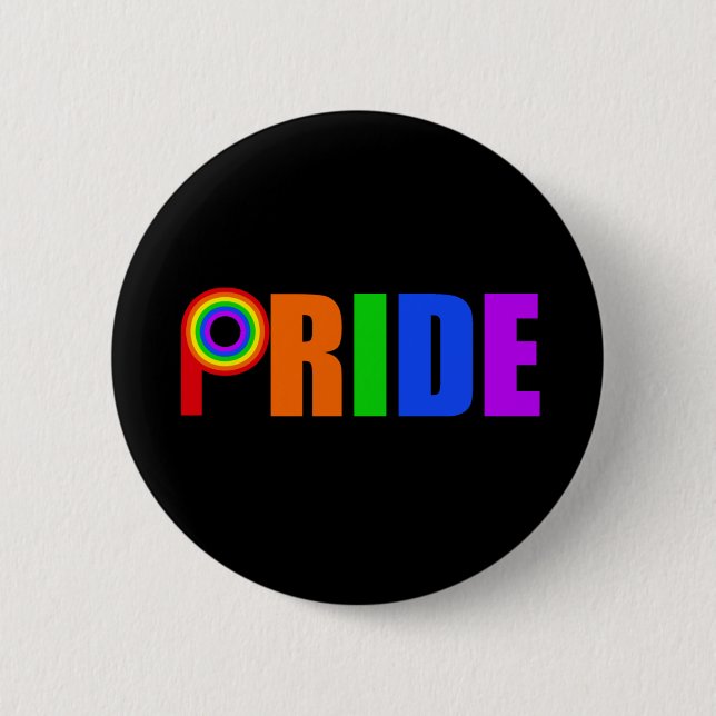 Gay Pride Bold Beautiful Rainbow Letters 6 Cm Round Badge (Front)