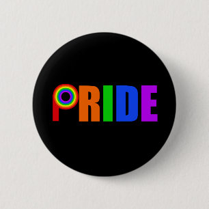 Gay Pride Bold Beautiful Rainbow Letters 6 Cm Round Badge