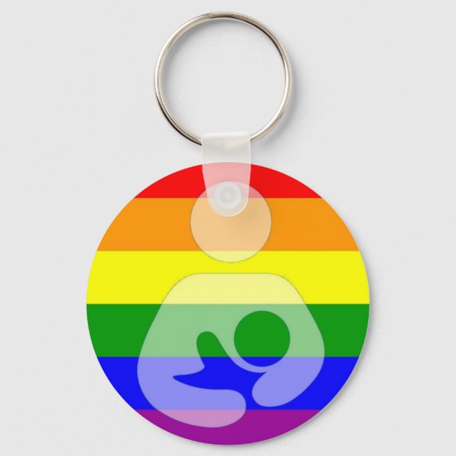 Gay Pride Breastfeeding / Nursing Key Ring (Front)
