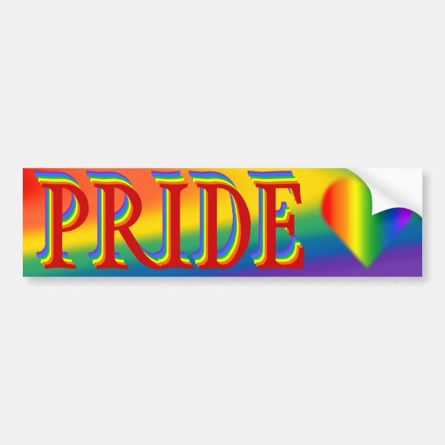 Gay Pride Bumper Sticker Rainbow Love Sticker (Front)