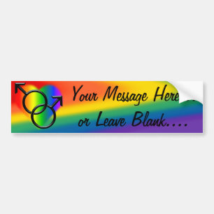 Gay Pride Bumper Sticker Rainbow Man Love Sticker