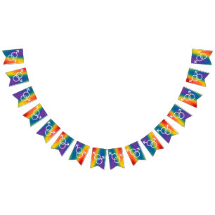 Gay Pride  Bunting Banners Rainbow Love Flags