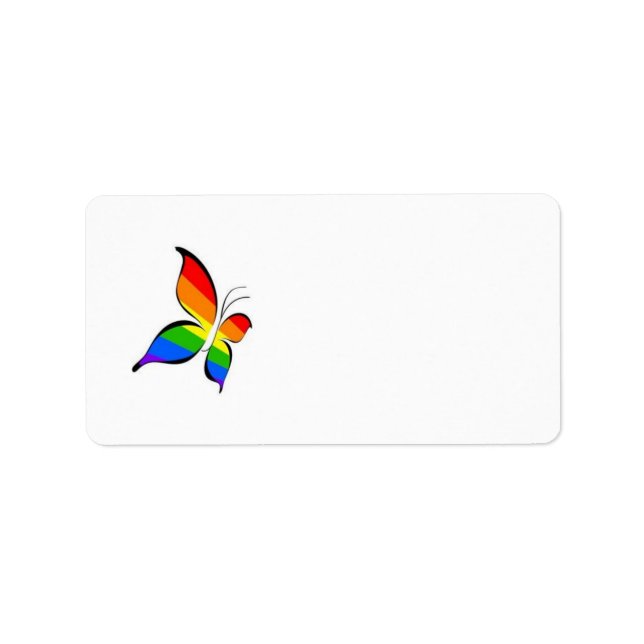 gay pride butterfly address label (Front)