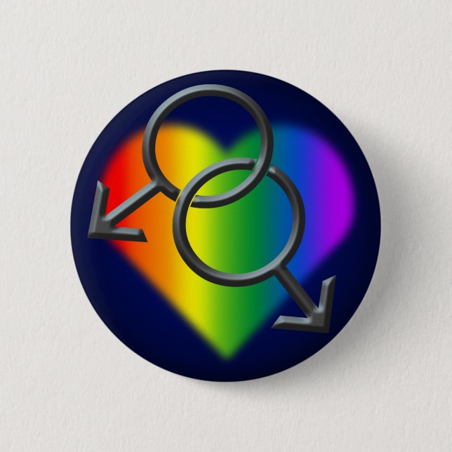Gay Pride Buttons GBLT Rainbow Love Buttons Gifts (Front)