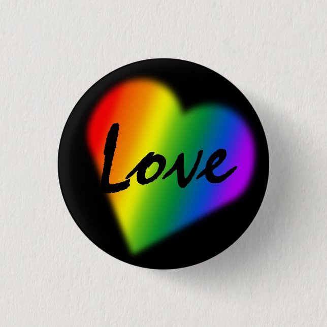 Gay Pride Buttons Same-Sex Rainbow Love Buttons (Front)