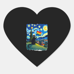 Gay Pride Cat Art Cat Starry Night Style LGBTQ Pri Heart Sticker