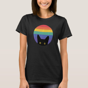 Gay Pride Cat  Lgbt Rainbow Stripes Pride Month Pa T-Shirt