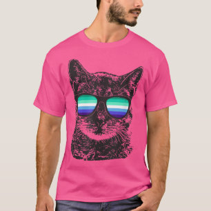 Gay Pride Cat LGBT Sunglasses  T-Shirt