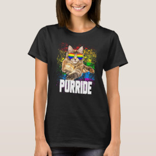 Gay Pride Cat Purride Gay Lesbian Lgbtq Lgbt T-Shirt