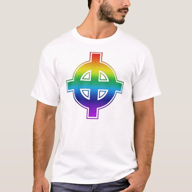 Gay Pride celticcross T-Shirt (Front)