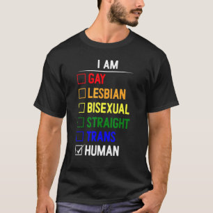 Gay Pride Checkbox I Am Human Rainbow Lgbtq T-Shirt